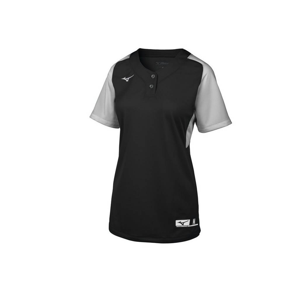 Damske Dresy Mizuno Aerolite 2-Button Softball Čierne/Siva Vypredaj RYJQ74692